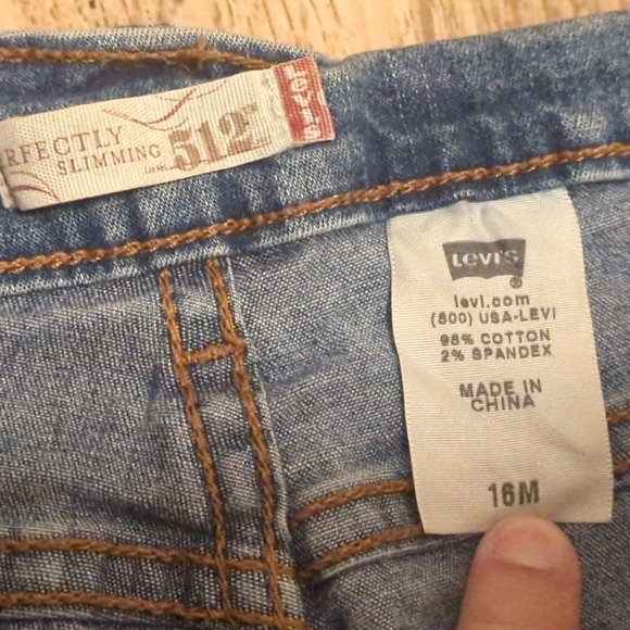Levis 512 Womens 16M Perfectly Slimming Stretch Light Wash Jeans measures 32x31 - Picture 3 of 10
